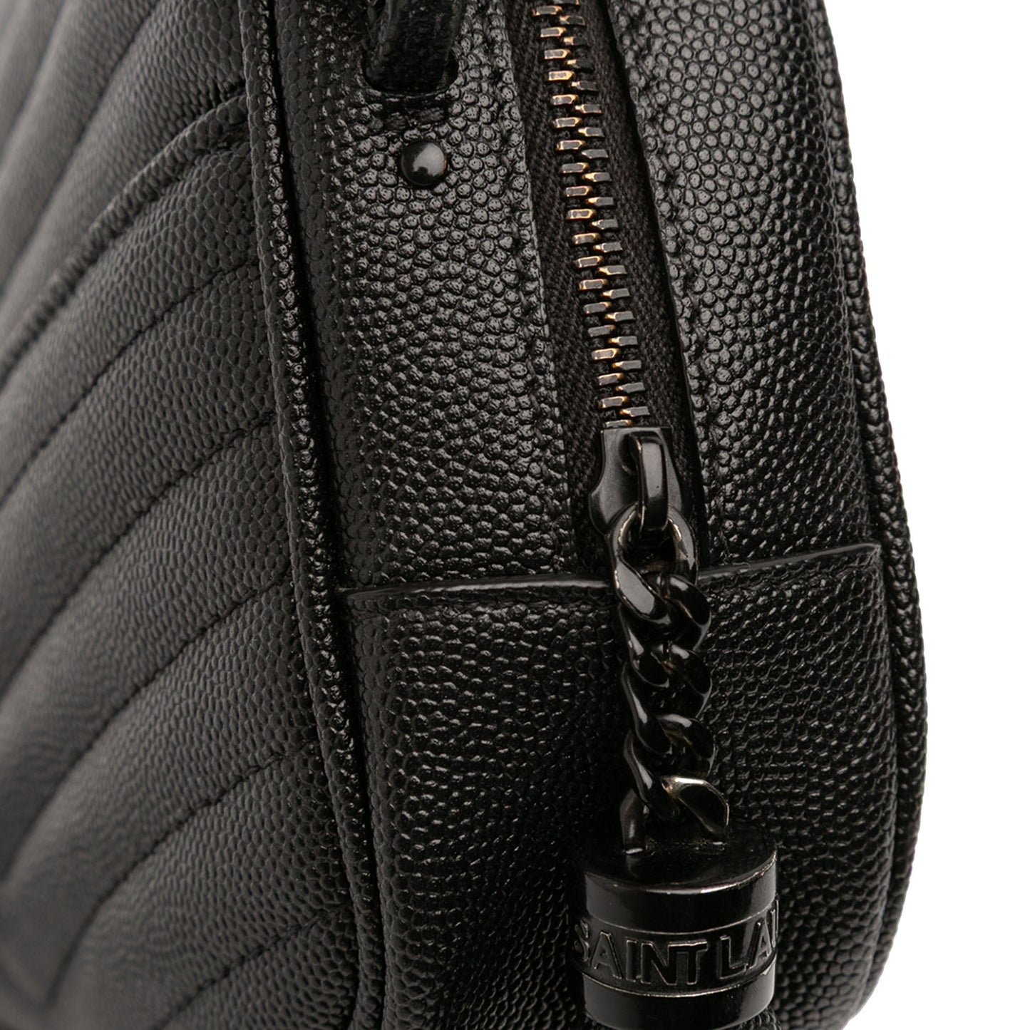 Saint Laurent – Lou Camera Bag Mini Monogram in pelle Grain de Poudre nera - Etoilux