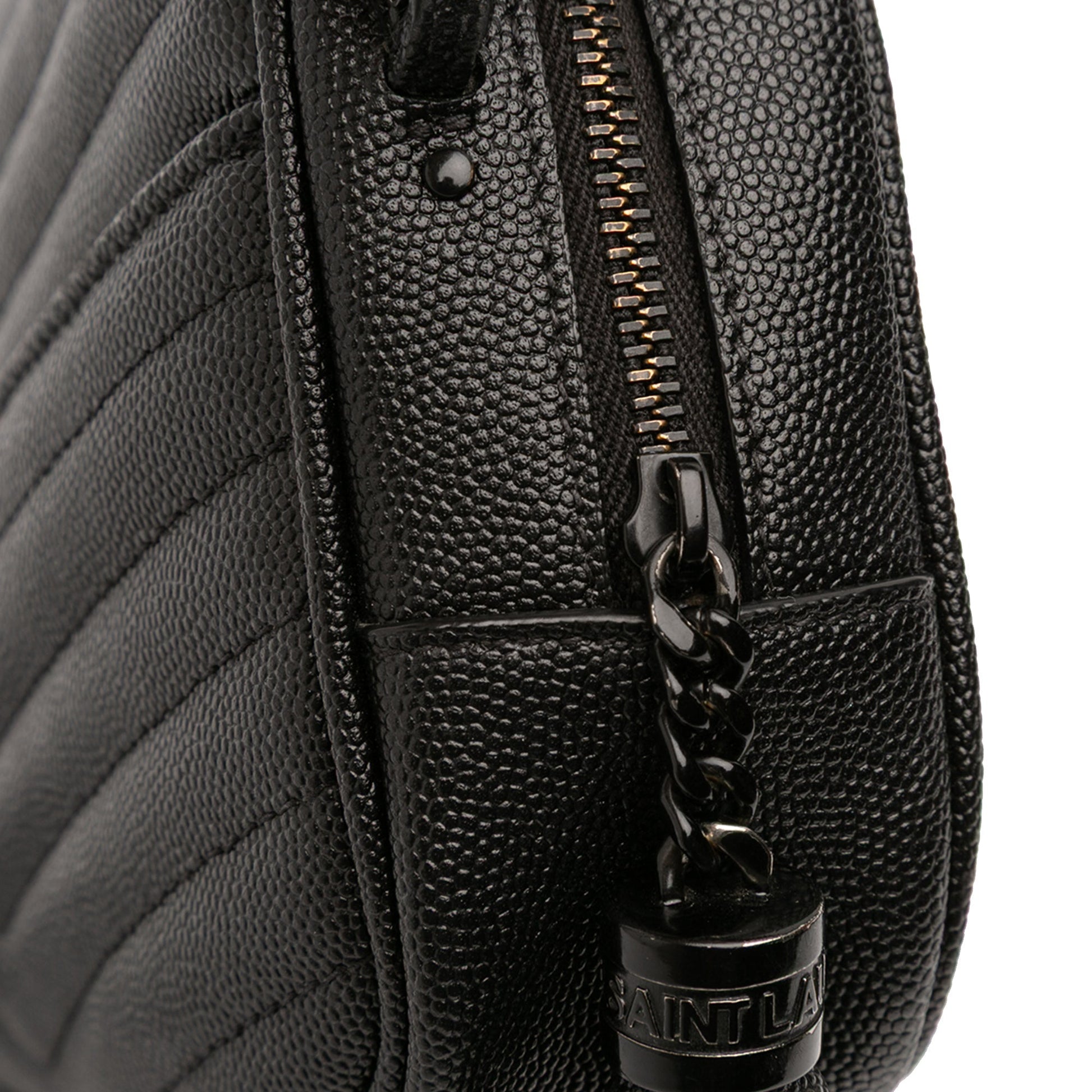 Saint Laurent – Lou Camera Bag Mini Monogram in pelle Grain de Poudre nera - Etoilux