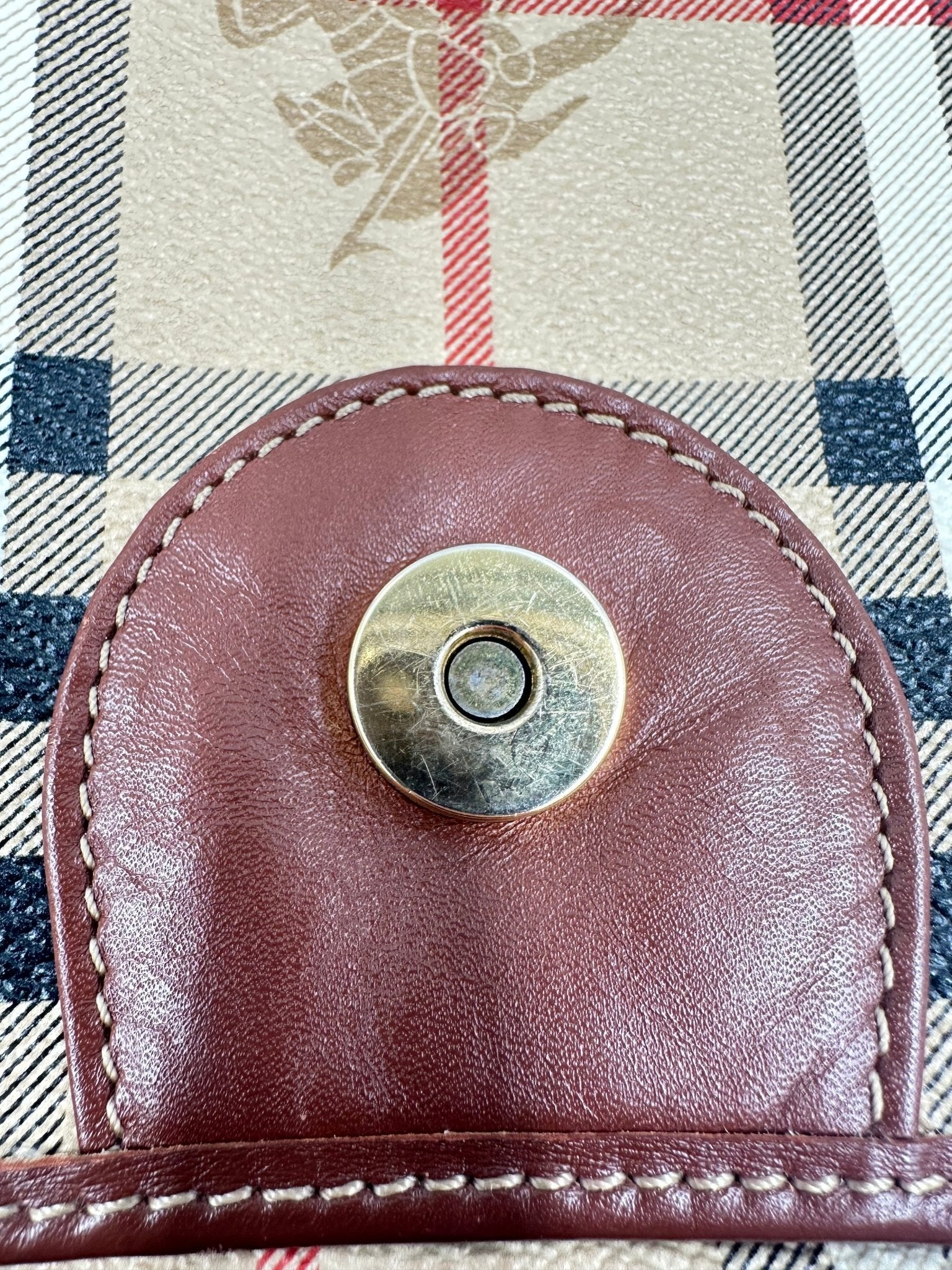 BURBERRY – Borsa a Tracolla Vintage Check in Canvas e Pelle Marrone - Etoilux