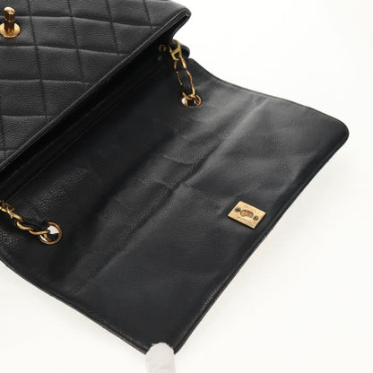 Chanel Single Flap Vintage Pelle Caviar Nera Hardware Oro – 27 cm - Etoilux