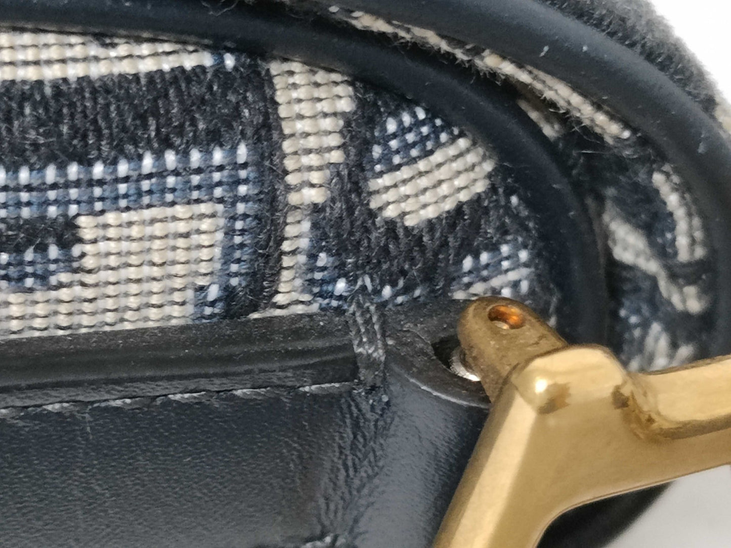 Christian Dior Saddle Medium – Tela Oblique Blu, Hardware Oro, con Tracolla Ricamata - Etoilux