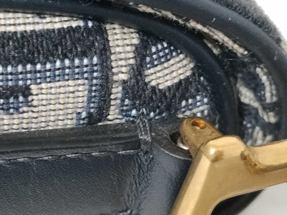 Christian Dior Saddle Medium – Tela Oblique Blu, Hardware Oro, con Tracolla Ricamata - Etoilux