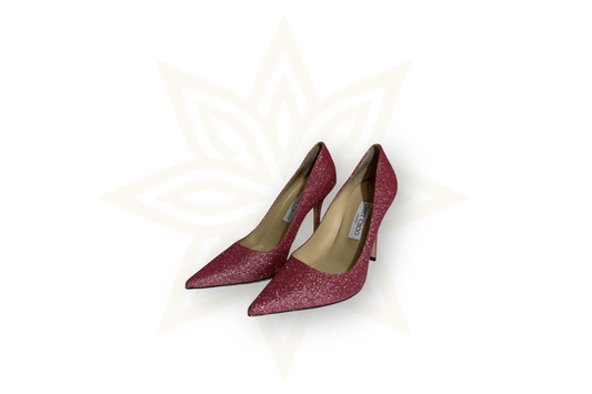 Décolleté Jimmy Choo Romy 85 in Glitter Rosa (Nuove con Cartellino) - Etoilux