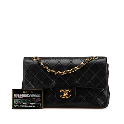 Chanel Classic Double Flap Small – Pelle di agnello nera – Serie 1 (1989–1991) - Etoilux