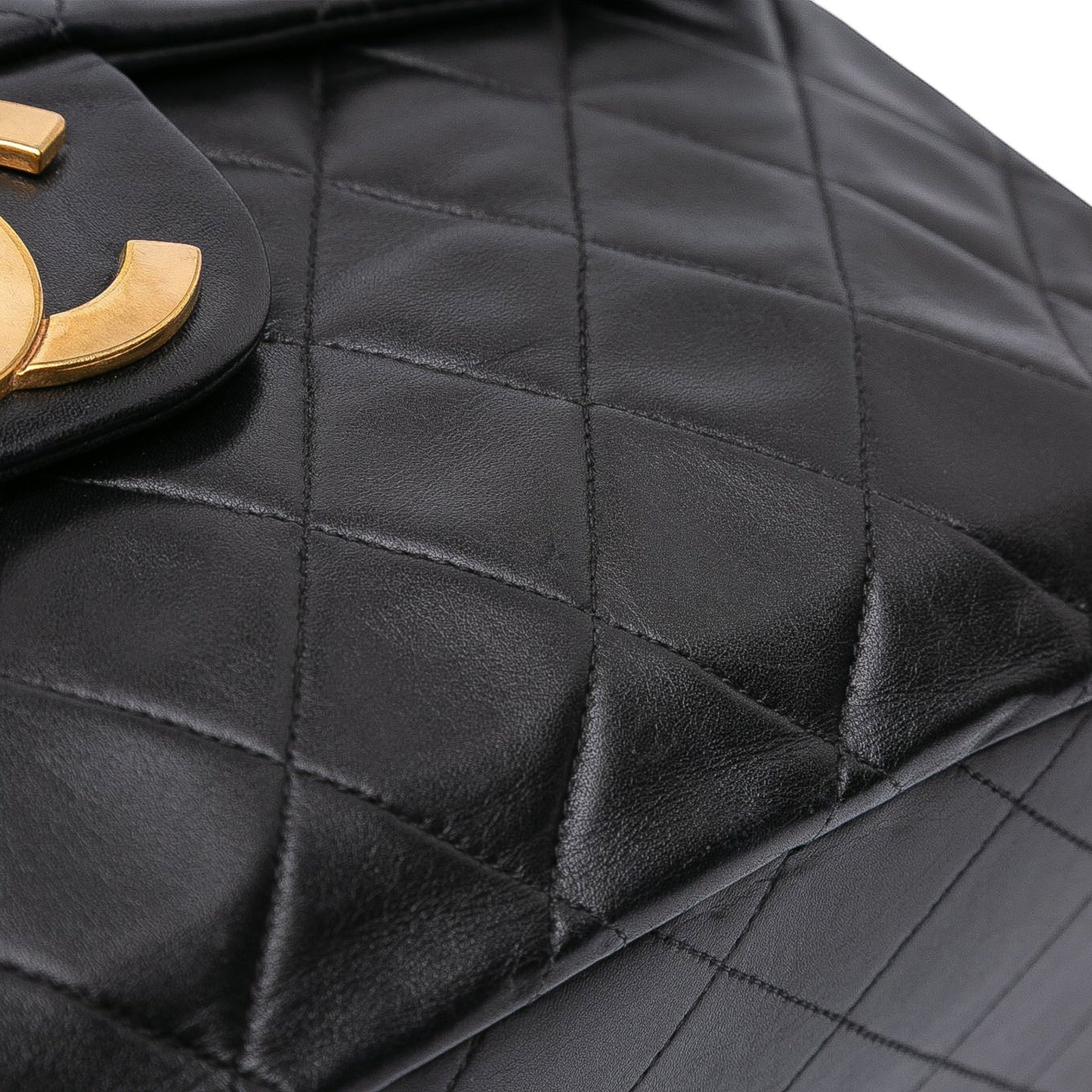 Chanel Maxi XL Single Flap in Pelle di Agnello – Nero (1994 - 1996) - Etoilux