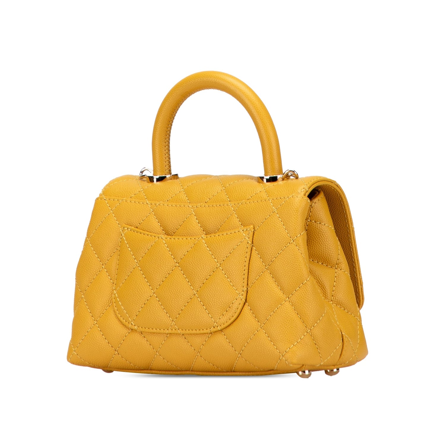 CHANEL – Coco Handle Mini in pelle Caviar Giallo (Serie N4EJX5A9) - Etoilux