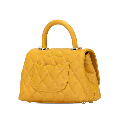 CHANEL – Coco Handle Mini in pelle Caviar Giallo (Serie N4EJX5A9) - Etoilux