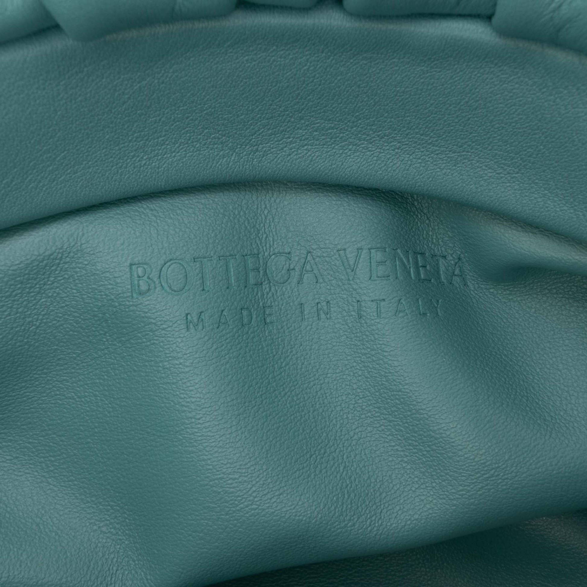 Bottega Veneta The Chain Pouch Pelle di Agnello Verde Acqua – 30 cm - Etoilux