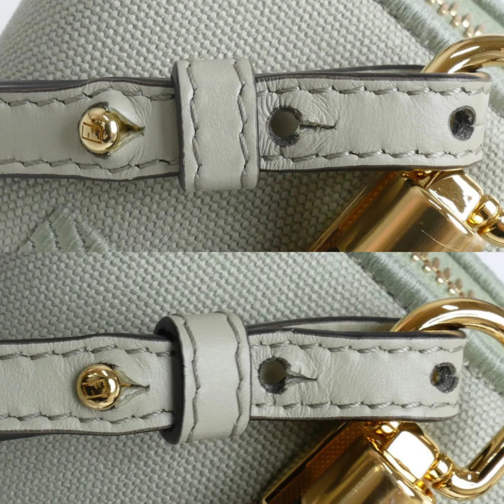 Fendi By The Way Mini in Tela e Pelle Verde Chiaro con Manici Tartarugati – Condizioni A - Etoilux