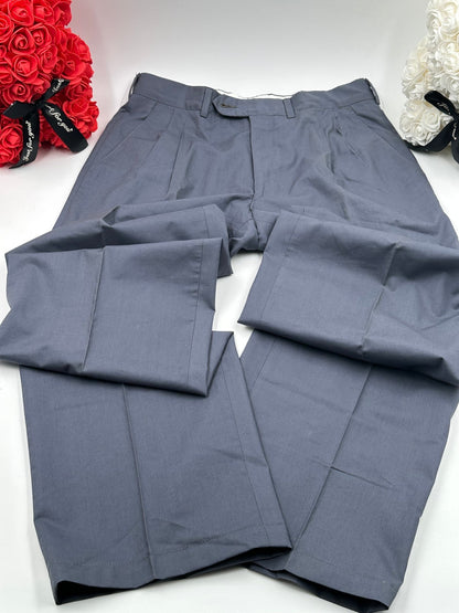 Yves Saint Laurent Pantaloni Vintage a Doppia Piega Grigio Ardesia – Taglia 44 - Etoilux