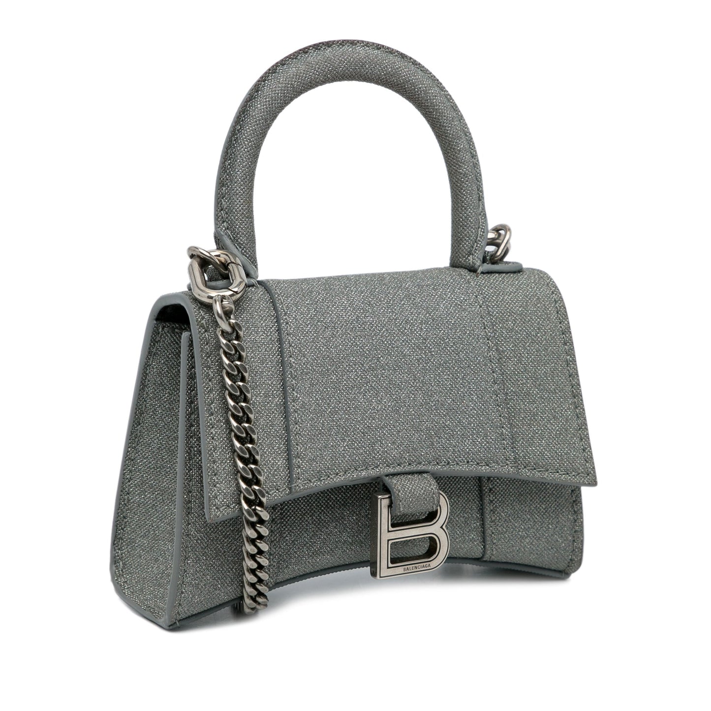 Balenciaga – Mini Hourglass Glitter Grey (2022) - Etoilux