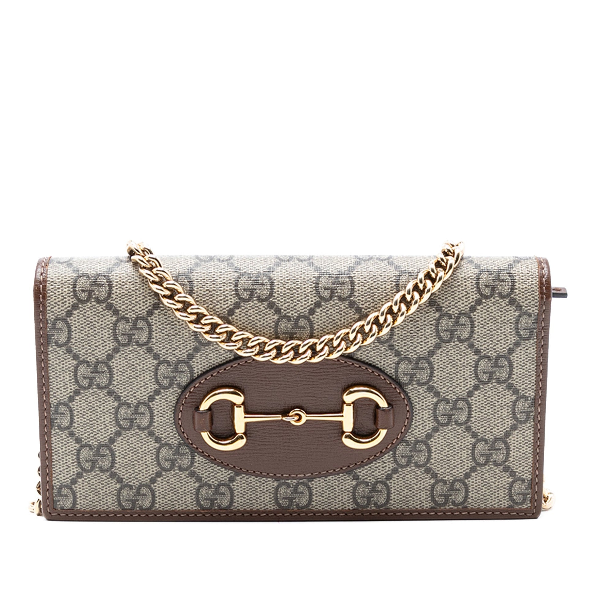 Gucci – Portafoglio GG Supreme Horsebit 1955 con catena - Etoilux