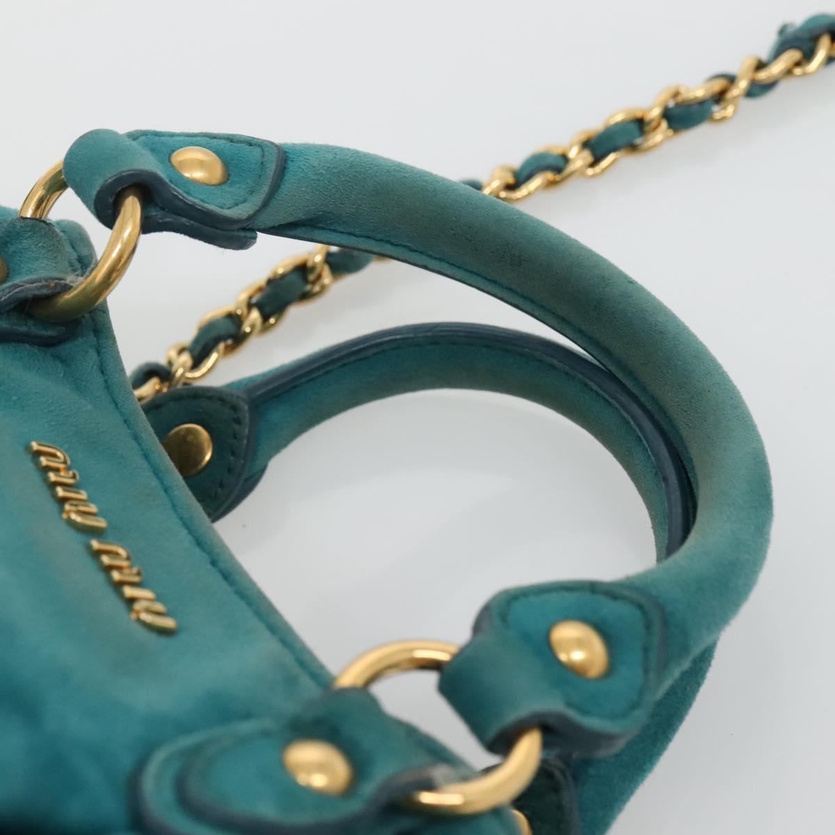 Miu Miu – Borsa a tracolla in pelle scamosciata blu - Etoilux