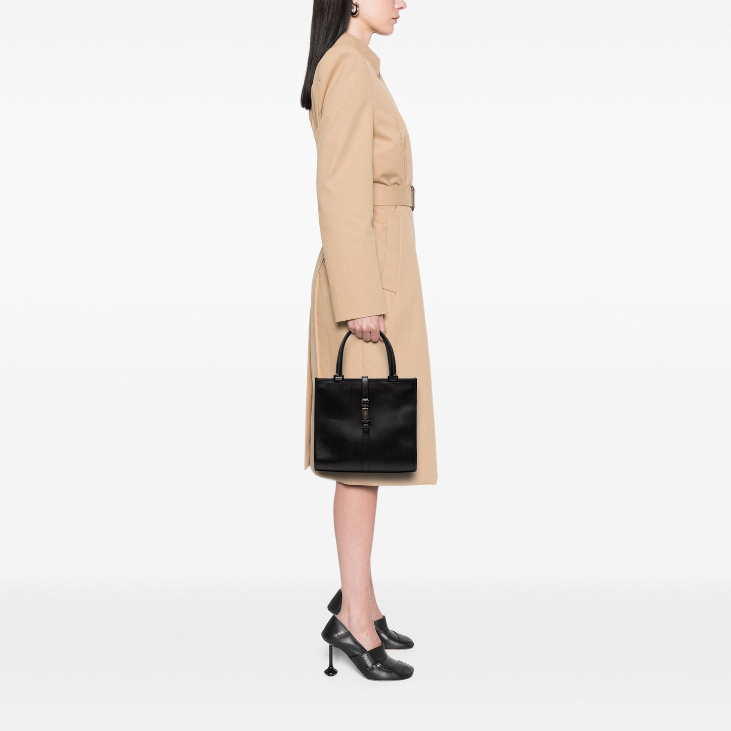 Gucci Jackie Tote in Pelle di Vitello Nera – Vintage – 25 cm - Etoilux