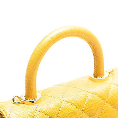 CHANEL – Coco Handle Mini in pelle Caviar Giallo (Serie N4EJX5A9) - Etoilux