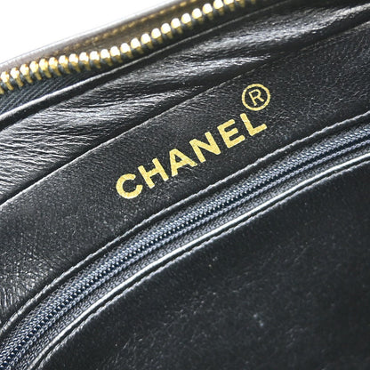 Chanel Vintage Flap a Spalla – Agnello Trapuntato Nero · 27 cm - Etoilux
