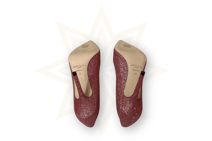Décolleté Jimmy Choo Romy 85 in Glitter Rosa (Nuove con Cartellino) - Etoilux