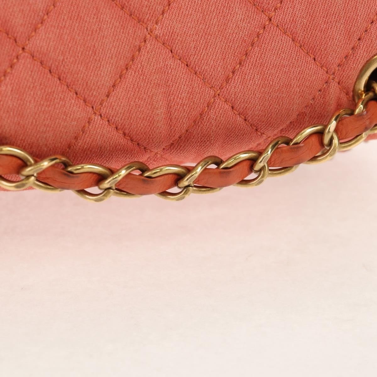 Chanel Zaino Denim Trapuntato Corallo Hardware Dorato – 20 cm - Etoilux