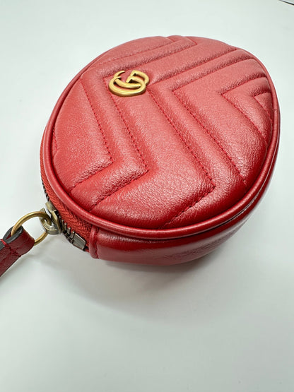 Gucci GG Marmont Multi Pochette Belt Bag Pelle Matelassé Rossa – Set 3 Pezzi - Etoilux