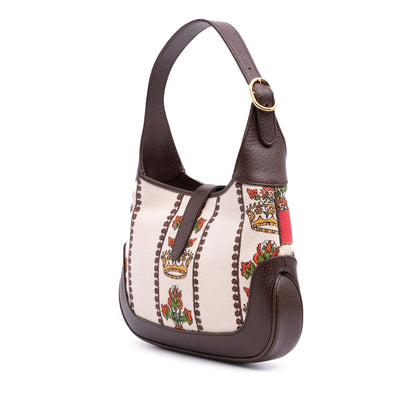 Gucci Jackie 1961 tela stampata con finiture in pelle – Marrone - Etoilux