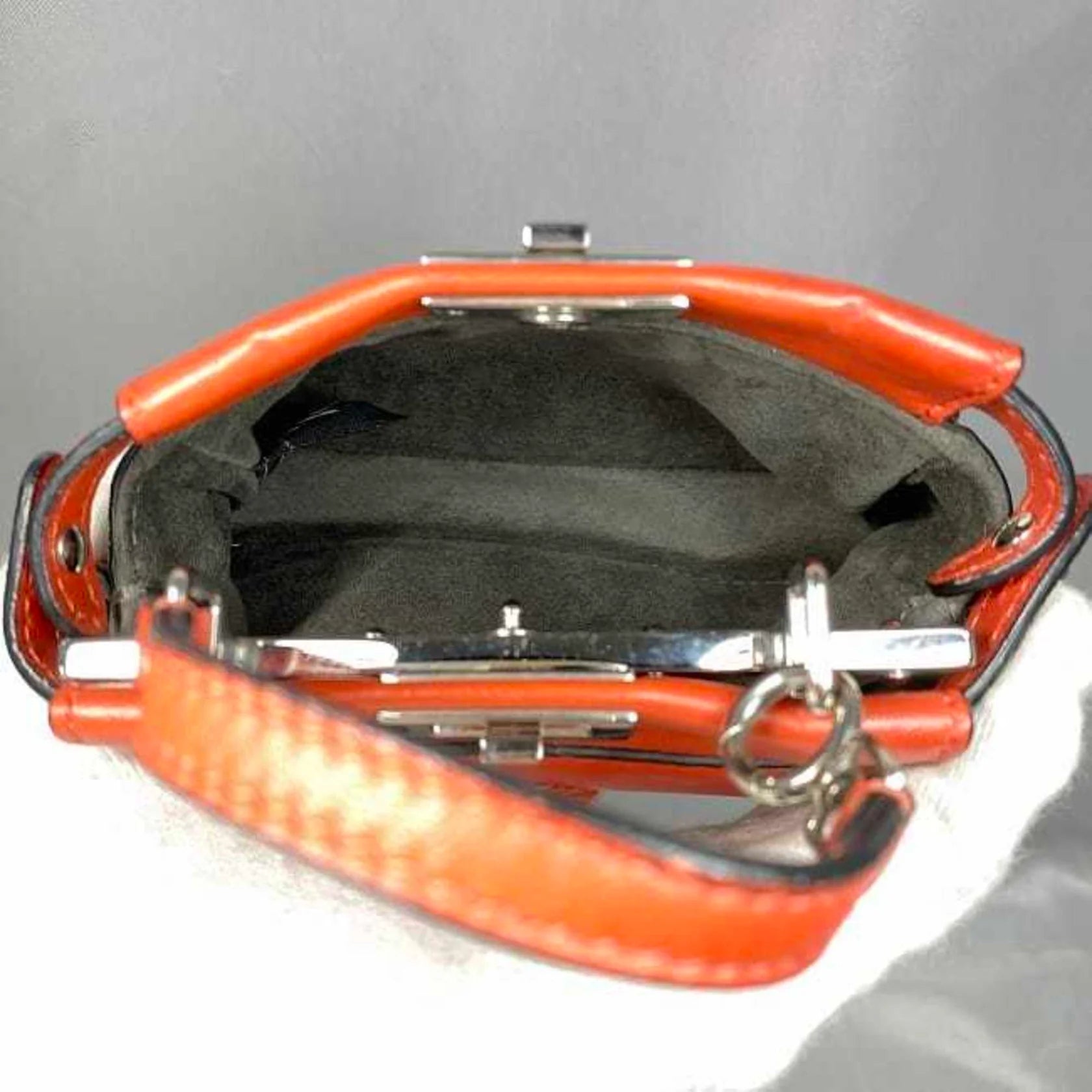 Fendi Micro Peekaboo Flowerland in Pelle Rossa - Etoilux