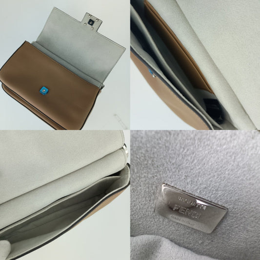 Fendi Nano Baguette Charm Pelle Beige Borchie Multicolor – 18 cm - Etoilux