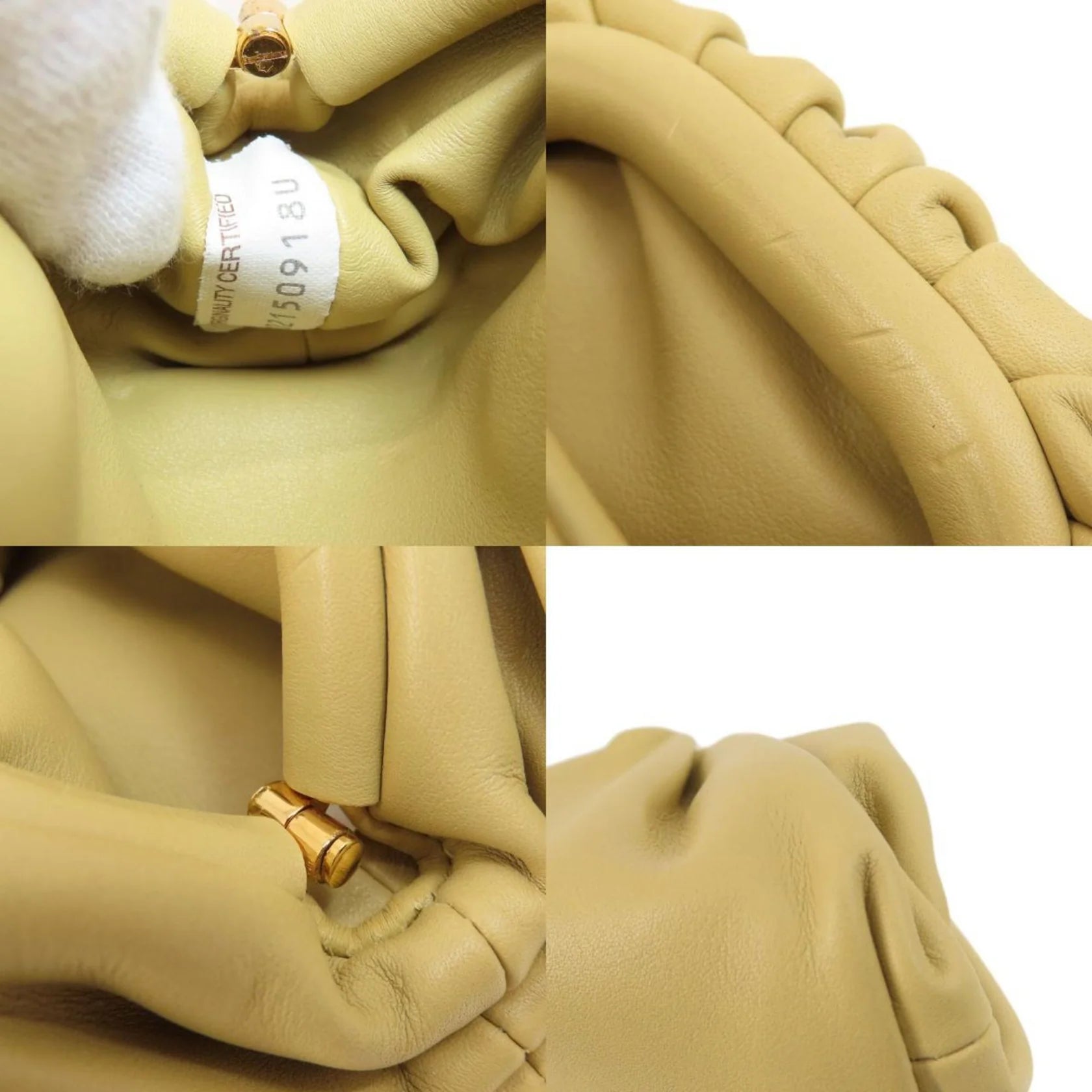 Bottega Veneta – Portamonete The Pouch in pelle beige - Etoilux