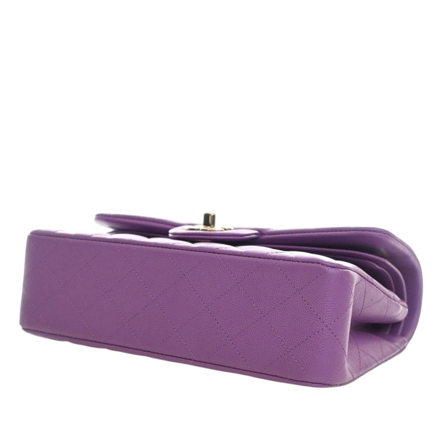 Chanel Classic Flap Pelle Caviar Viola Medium – 22 cm - Etoilux