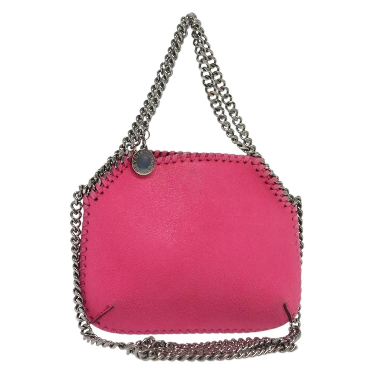 Stella McCartney Falabella Mini Tote fuchsia shaggy deer hardware gunmetal — Etoilux preloved luxury