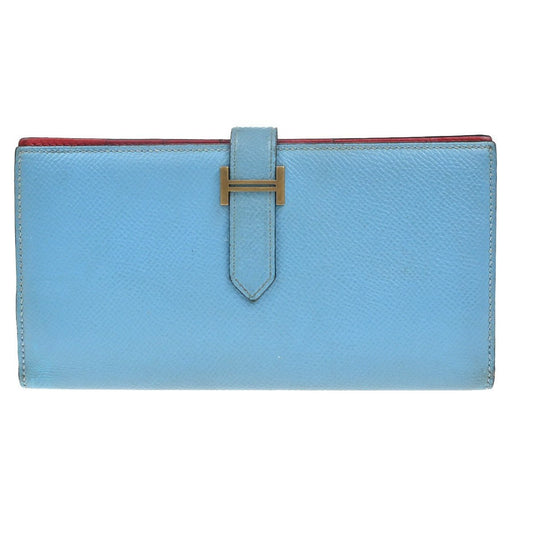Hermès Béarn Soufflet – Pelle Epsom Bicolore – Blue Céleste / Rouge Tomate – Anno 2000 - Etoilux