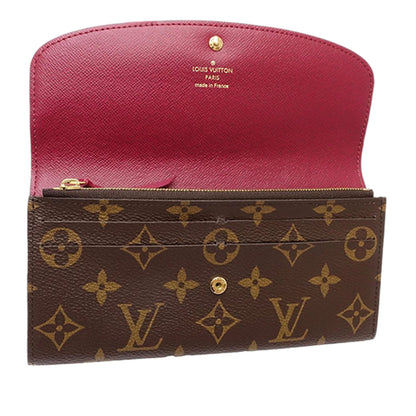 Louis Vuitton Portafoglio Emilie Monogram Canvas Fodera Rosa Fuchsia — Made in France - Etoilux