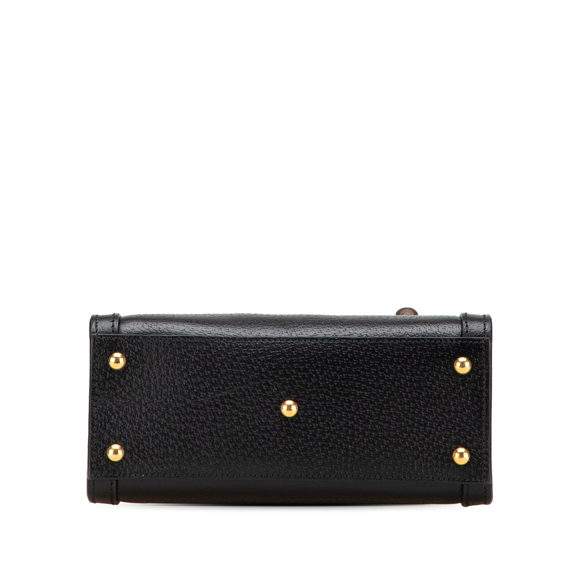 Gucci – Diana Mini in pelle nera con manici in bambù – 16 x 20 x 9 cm - Etoilux