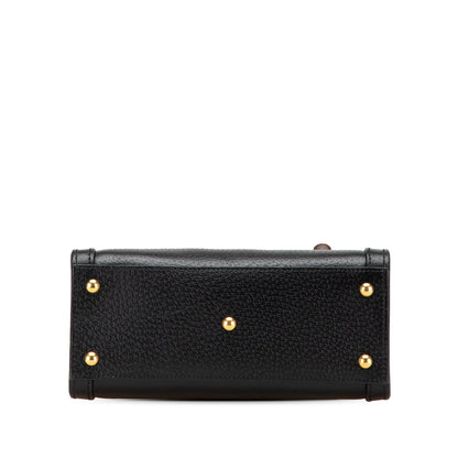 Gucci – Diana Mini in pelle nera con manici in bambù – 16 x 20 x 9 cm - Etoilux