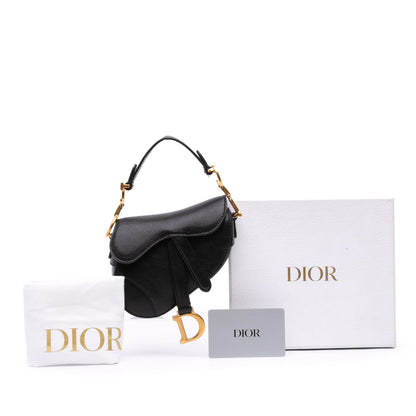 Dior Saddle Bag in Pelle di Capra Nera – Mini Size (2021) - Etoilux
