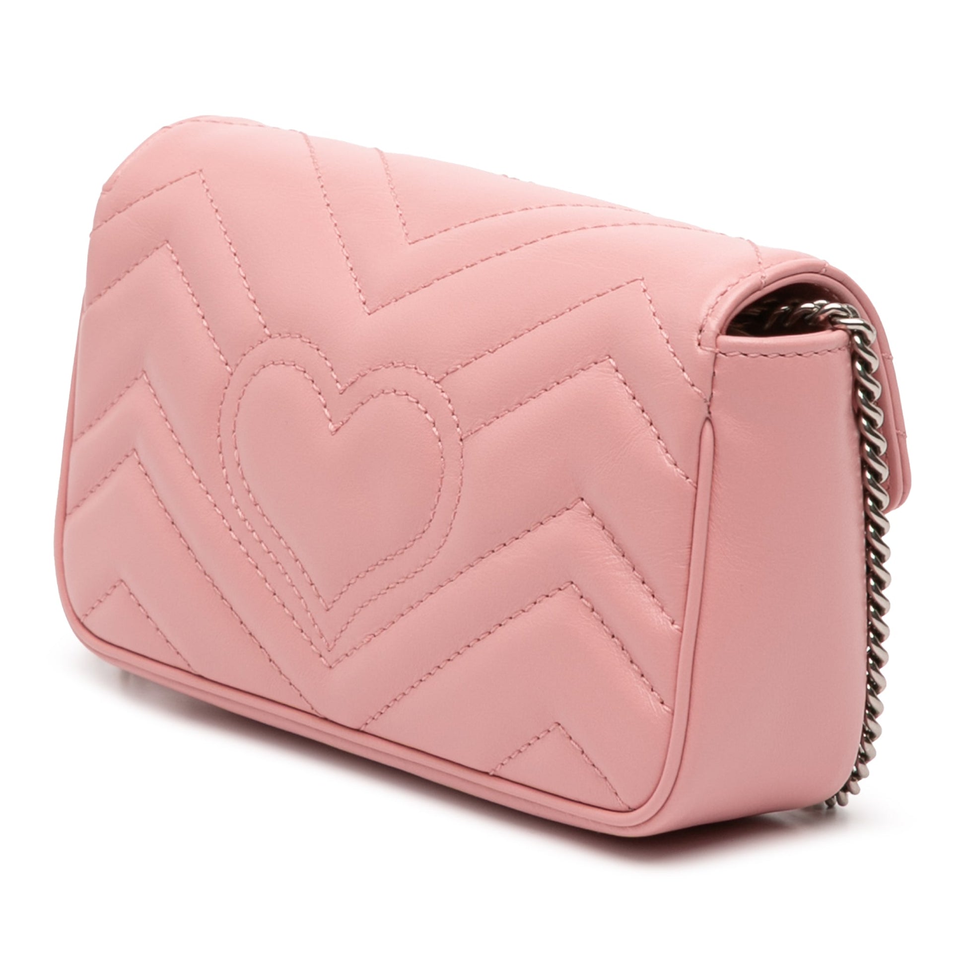 Gucci Mini GG Marmont Matelassé in Pelle Rosa – Tracolla - Etoilux