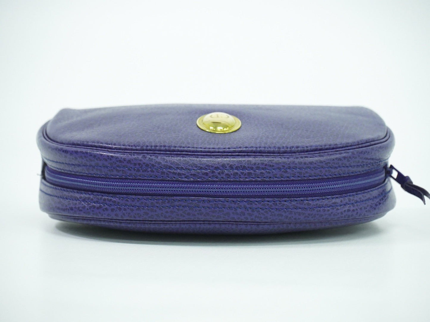 Christian Dior Vintage Zip Pochette in Pelle Blu - Etoilux