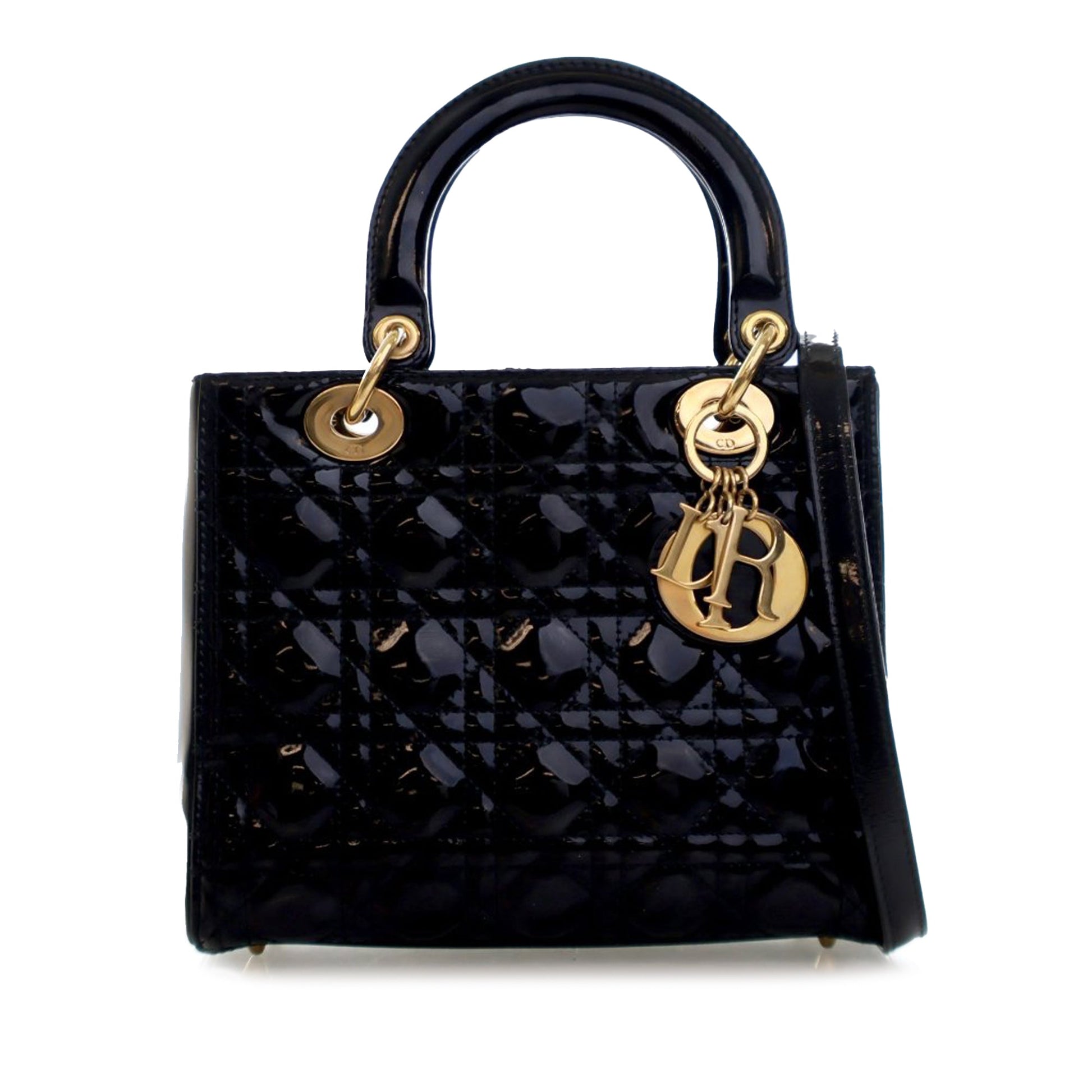 Christian Dior Lady Dior Medium Patent Cannage – 2010 – Nero - Etoilux