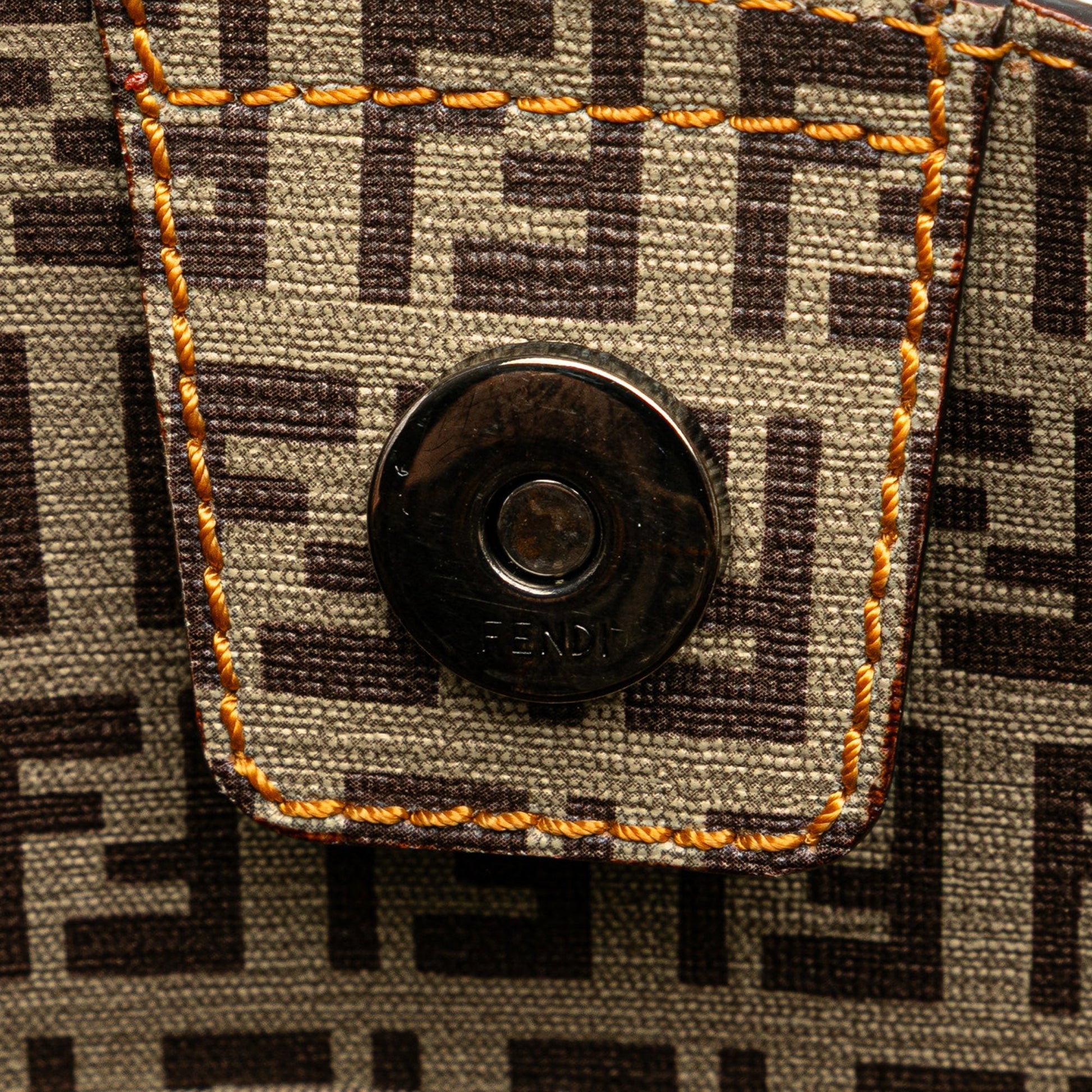 Fendi Pillow Tote Zucchino Tela Rivestita & Nylon Beige/Marrone – Large - Etoilux