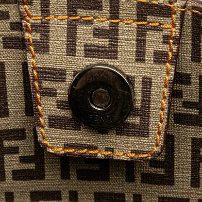 Fendi Pillow Tote Zucchino Tela Rivestita & Nylon Beige/Marrone – Large - Etoilux