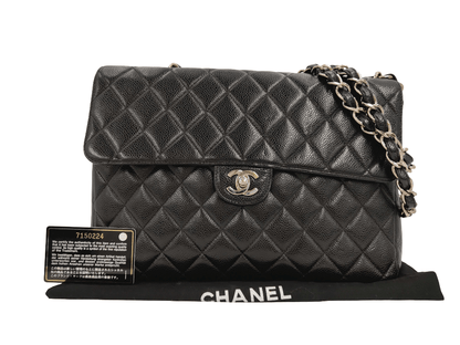 Chanel Jumbo Caviar Nera Hardware Silver 2002–2003 | Etoilux