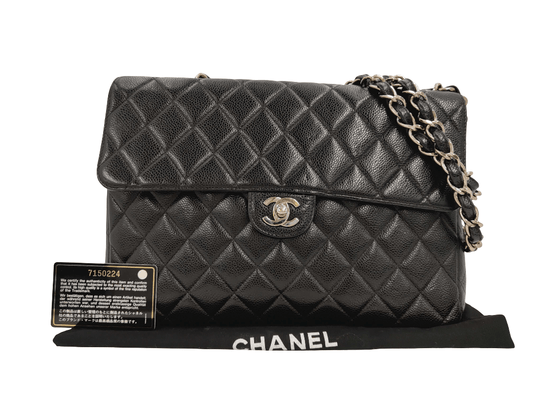 Chanel Jumbo Caviar Nera Hardware Silver 2002–2003 | Etoilux