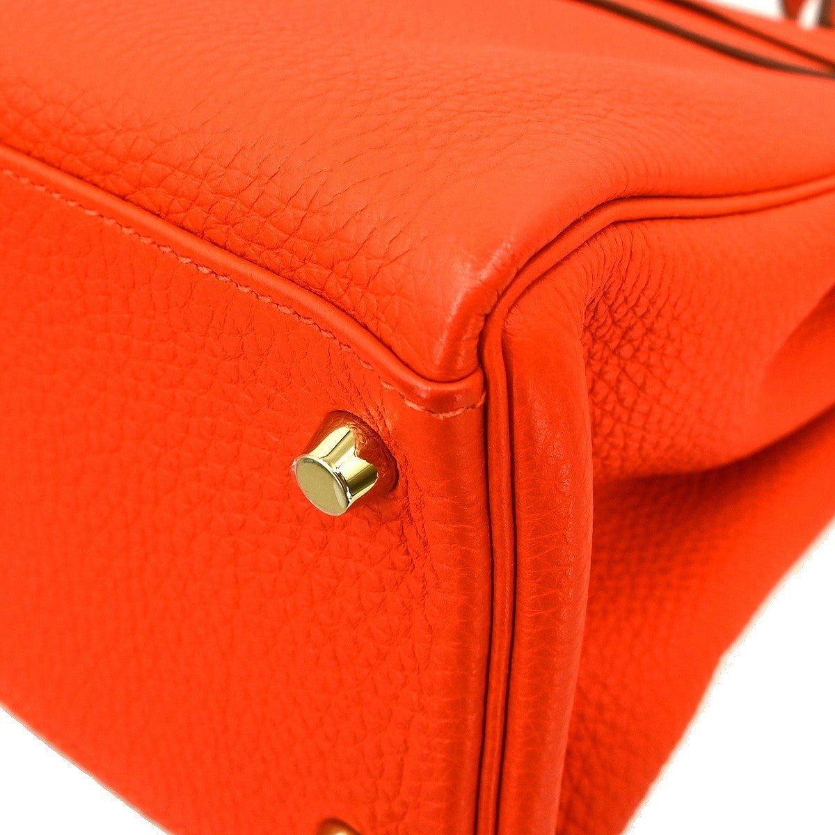 Hermès Kelly 32 – Leather Orange – AB (Very Good Condition) - Etoilux
