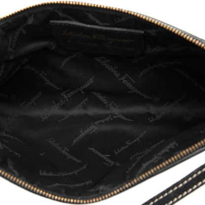 Salvatore Ferragamo – Borsa a tracolla Gancini in pelle nera - Etoilux