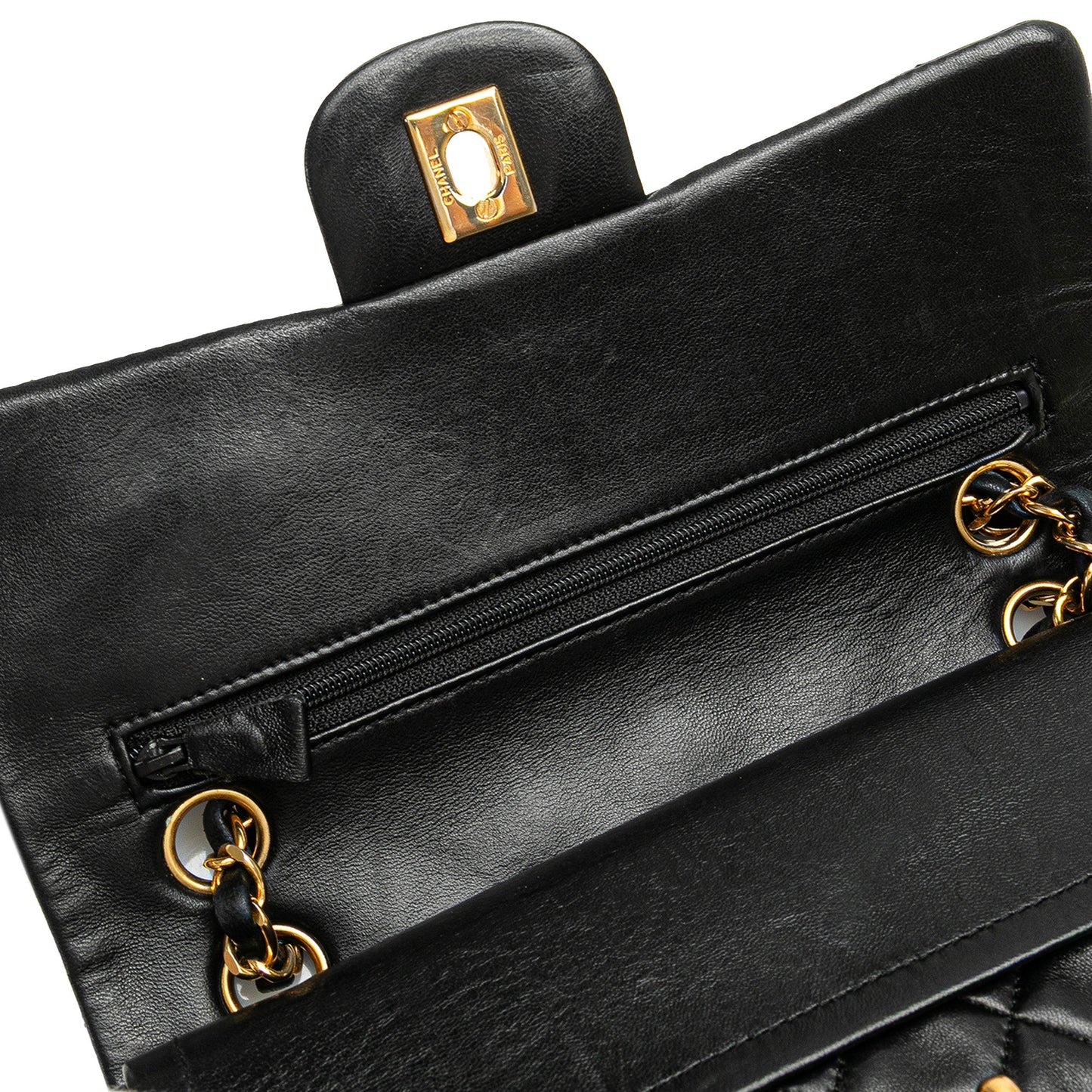 Chanel – Classic Flap Small Double Flap in Pelle di Agnello Nera - Etoilux