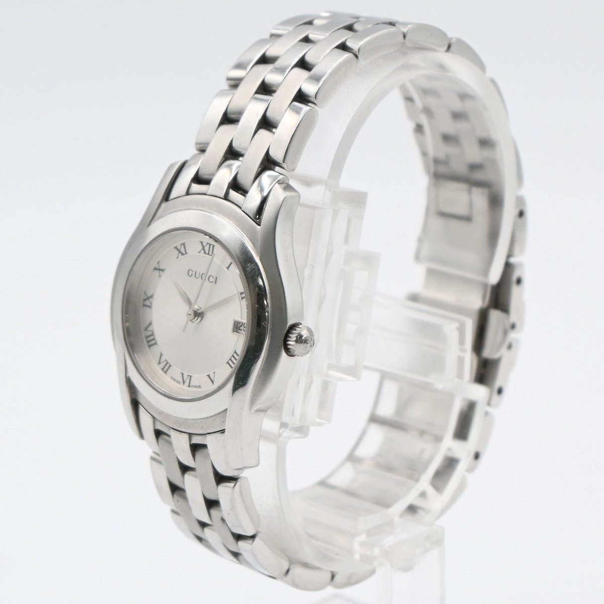 Gucci 5500L Orologio al Quarzo in Acciaio Inossidabile Quadrante Bianco – 25 mm - Etoilux