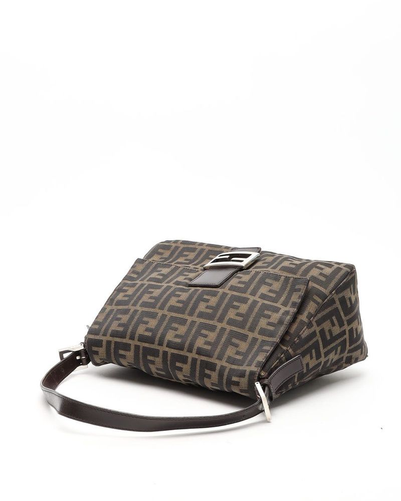 Fendi Mamma Baguette Tela Zucca Marrone Vintage – 28 cm - Etoilux