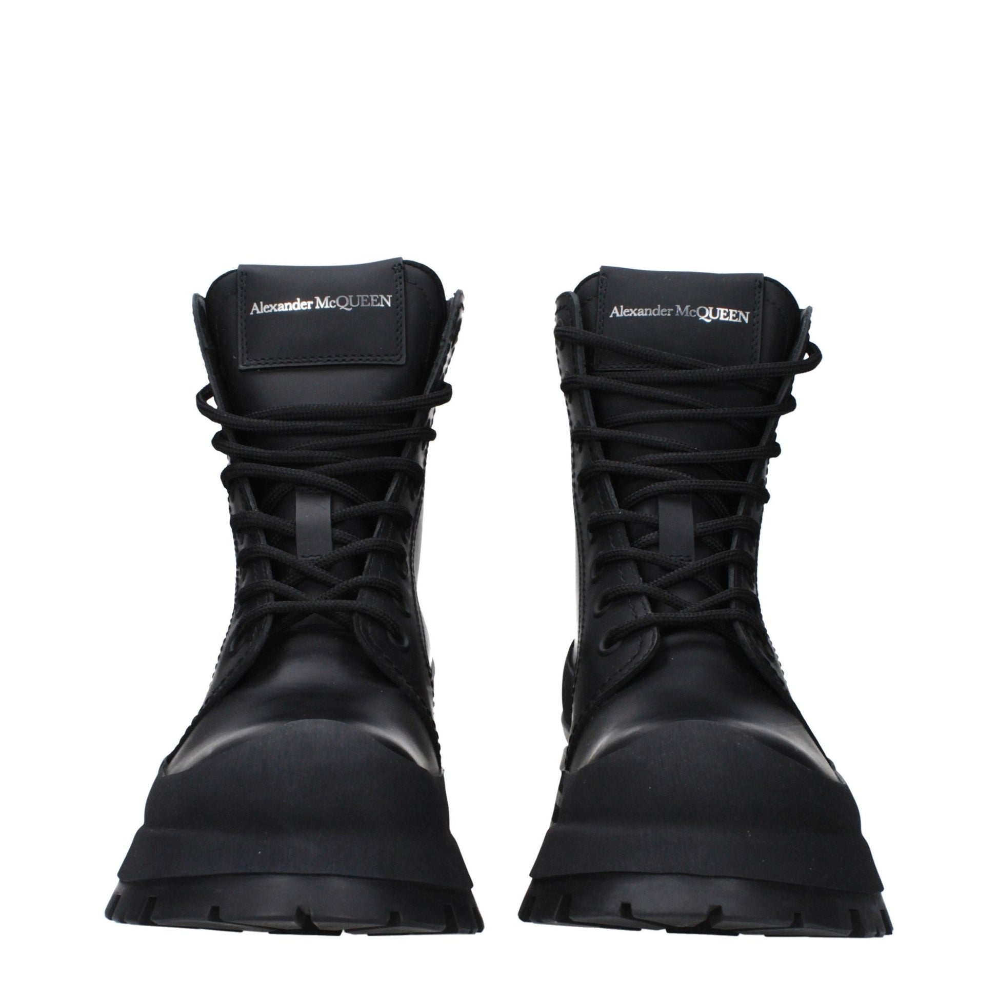 Alexander McQueen – Anfibio in Pelle Nera con Suola Chunky - Etoilux