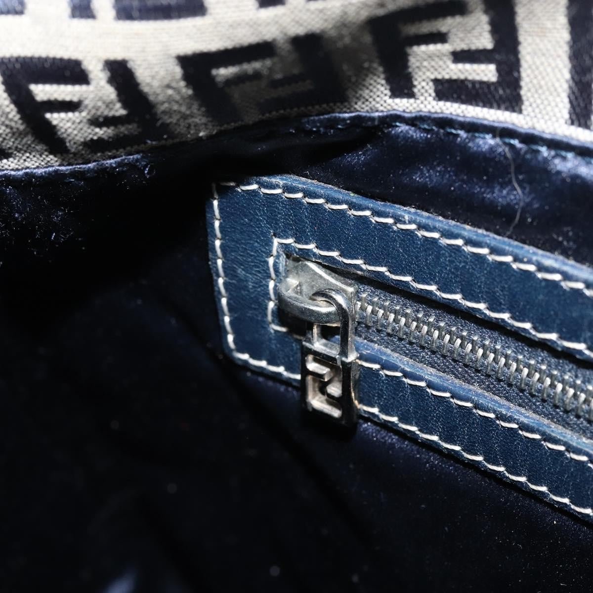 Fendi Mamma Baguette Zucchino Canvas Navy – 28 cm - Etoilux