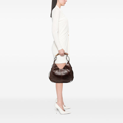 Yves Saint Laurent Rive Gauche Mombasa Pelle di Vitello Marrone – 35 cm - Etoilux