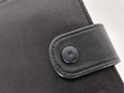 Chanel Portafoglio Compatto Timeless CC Pelle di Agnello Nera – Vintage 11,5 cm - Etoilux
